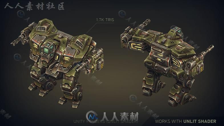 机械构造函数：重型机器人角色模型Unity3D素材资源