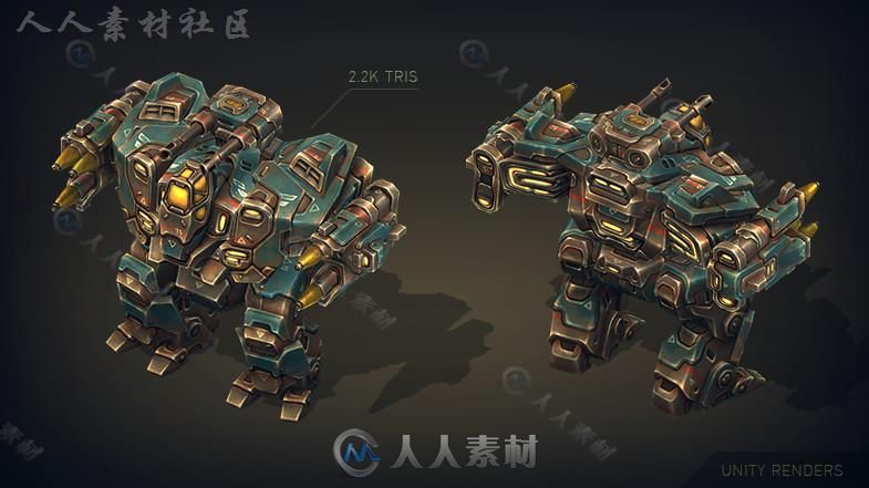 机械构造函数：重型机器人角色模型Unity3D素材资源