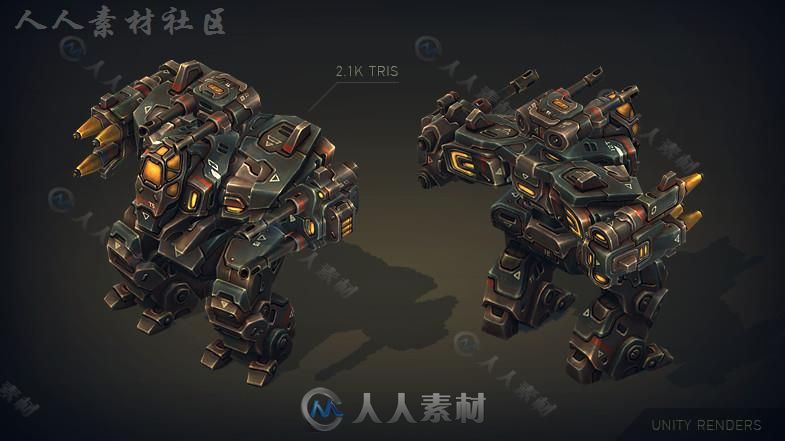 机械构造函数：重型机器人角色模型Unity3D素材资源