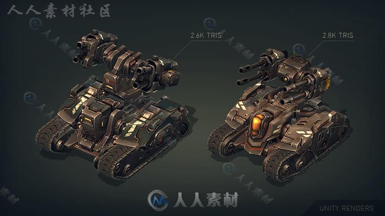 机械构造：蜘蛛和坦克机器人角色模型Unity3D素材资源