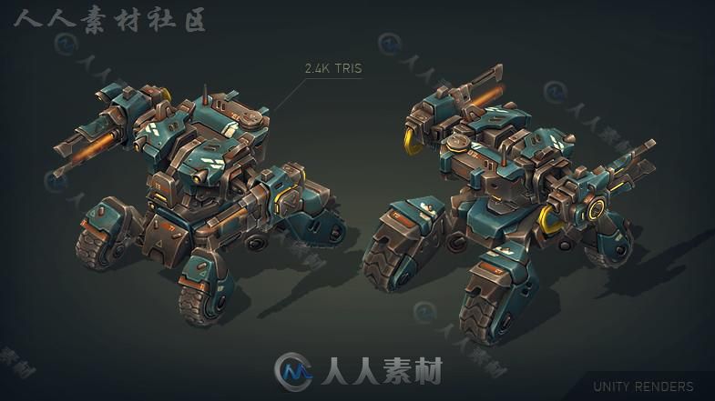 机械构造：蜘蛛和坦克机器人角色模型Unity3D素材资源