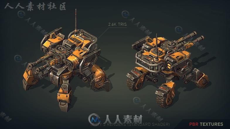 机械构造：蜘蛛和坦克机器人角色模型Unity3D素材资源