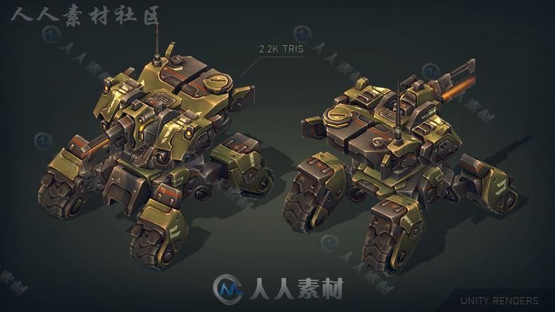 机械构造：蜘蛛和坦克机器人角色模型Unity3D素材资源