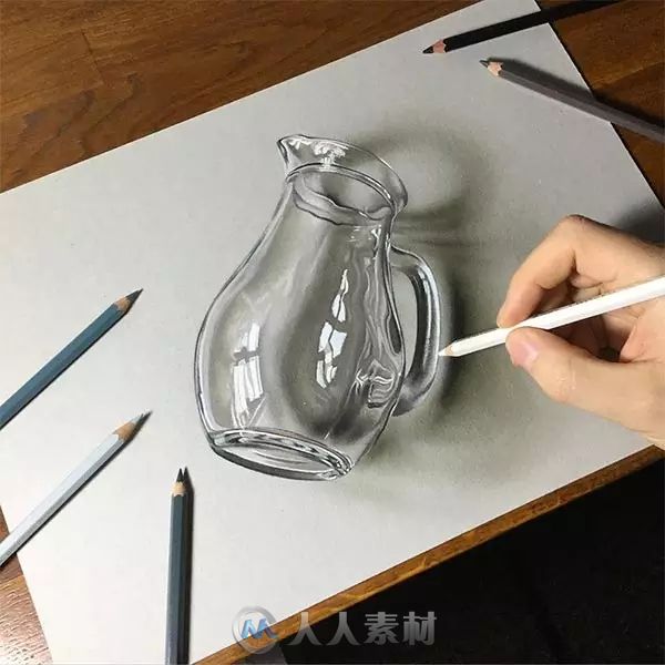 超逼真的3D彩色铅笔绘画作品