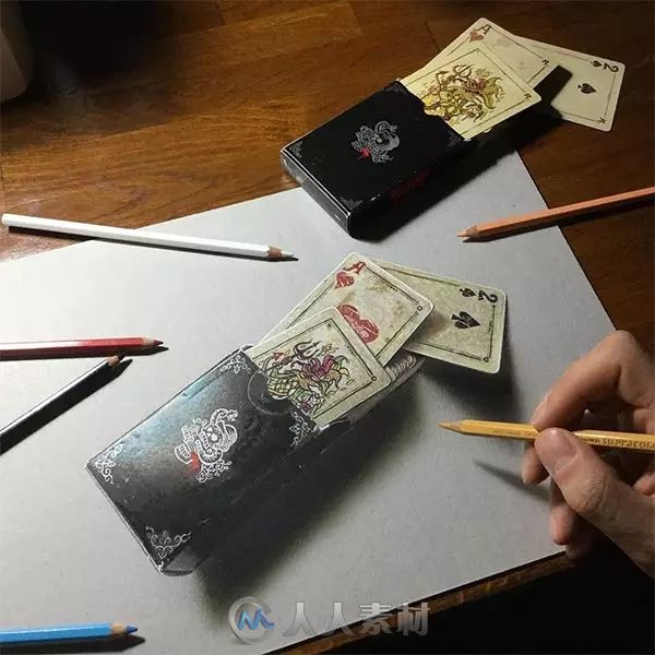 超逼真的3D彩色铅笔绘画作品