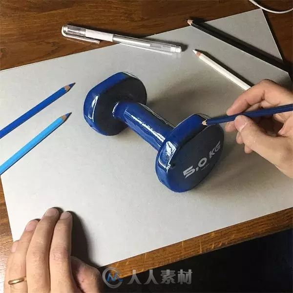 超逼真的3D彩色铅笔绘画作品