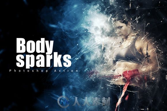 身体电火花特效PS动作Body Sparks