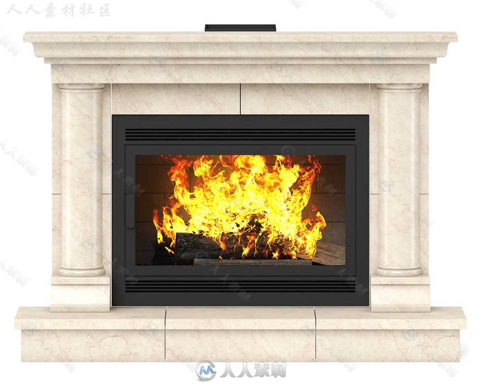 家庭壁炉火炉室内家具设计3D模型合辑 CGAXIS VOL 45 FIREPLACES