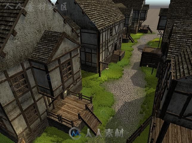 中世纪城镇幻想环境模型Unity3D素材资源