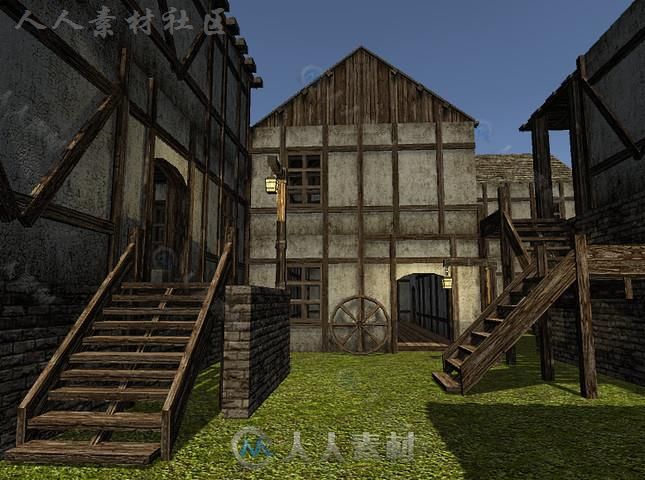 中世纪城镇幻想环境模型Unity3D素材资源