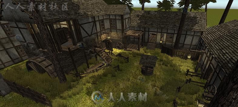 中世纪城镇幻想环境模型Unity3D素材资源