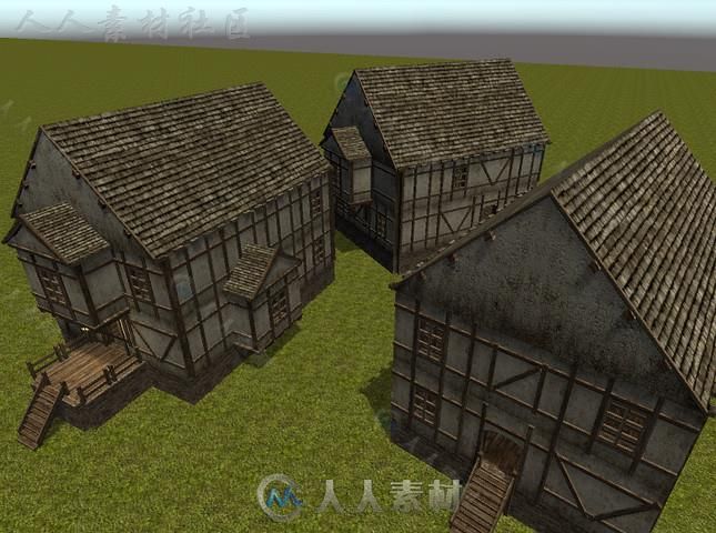 中世纪城镇幻想环境模型Unity3D素材资源