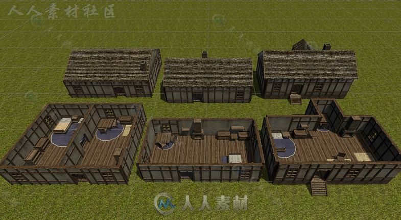 中世纪城镇幻想环境模型Unity3D素材资源
