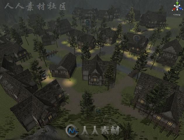 中世纪城镇幻想环境模型Unity3D素材资源