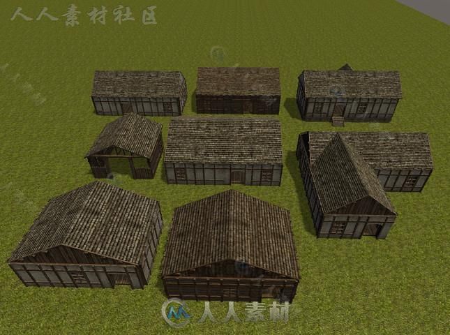 中世纪城镇幻想环境模型Unity3D素材资源