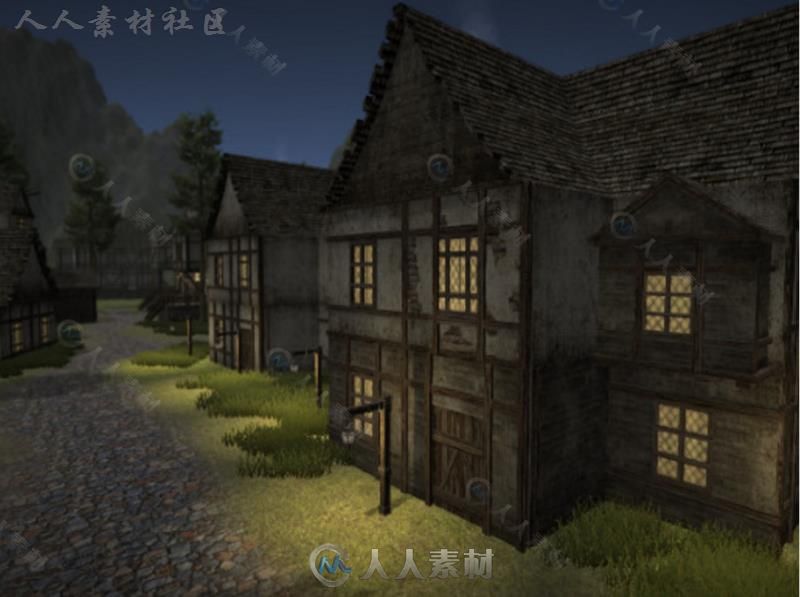 中世纪城镇幻想环境模型Unity3D素材资源