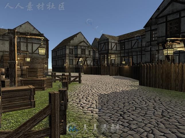 中世纪城镇幻想环境模型Unity3D素材资源