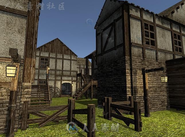 中世纪城镇幻想环境模型Unity3D素材资源