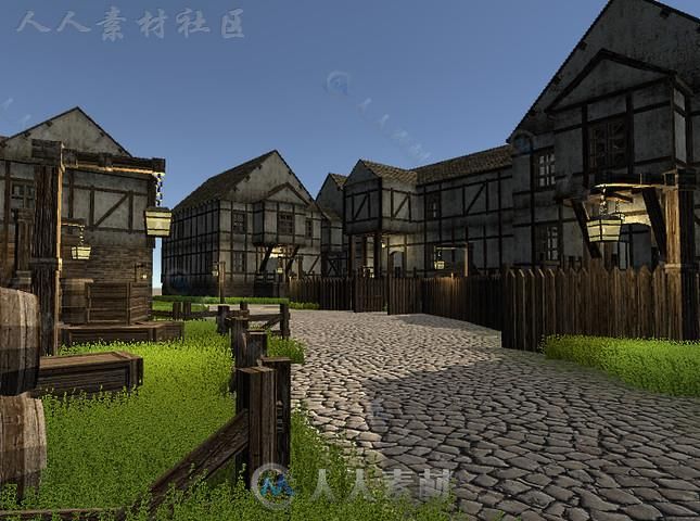 中世纪城镇幻想环境模型Unity3D素材资源