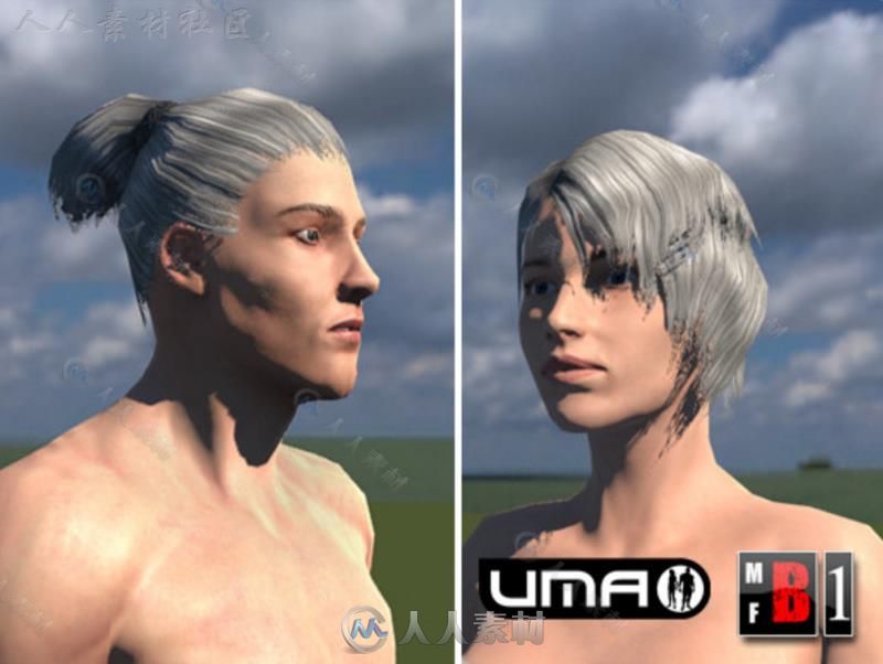 UMA头发包角色模型Unity3D素材资源