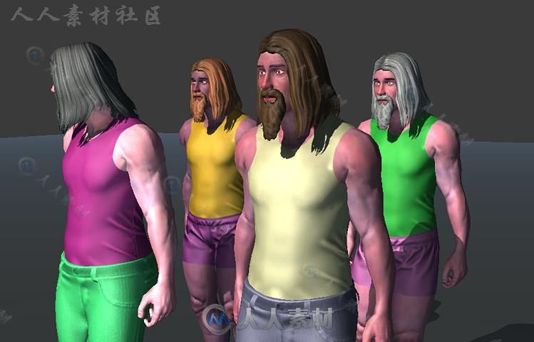 UMA头发包角色模型Unity3D素材资源