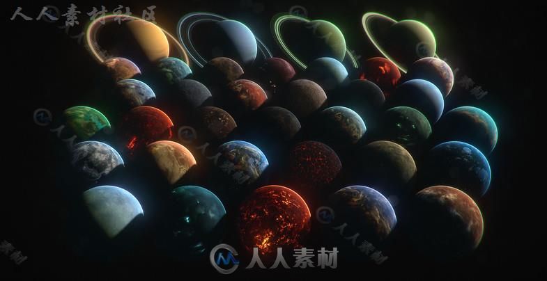 高度详细的行星集合科幻环境模型Unity3D素材资源