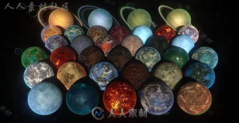 高度详细的行星集合科幻环境模型Unity3D素材资源