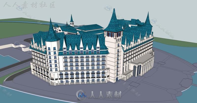 草图大师商业体模型建筑集合