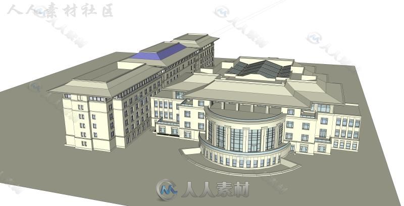 草图大师商业体模型建筑集合