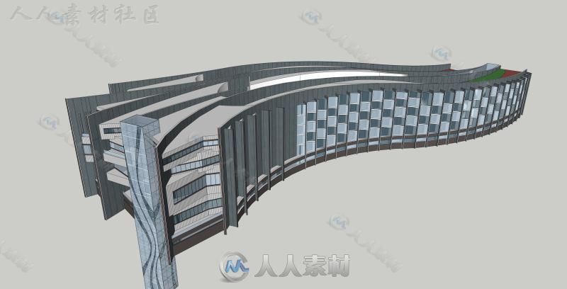 草图大师商业体模型建筑集合