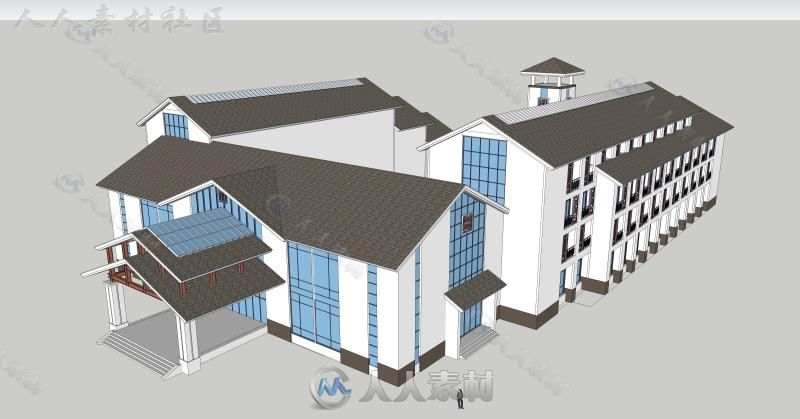 草图大师商业体模型建筑集合