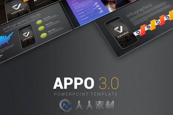 APP展示特效PS动作APPO 3 0 Powerpoint Template