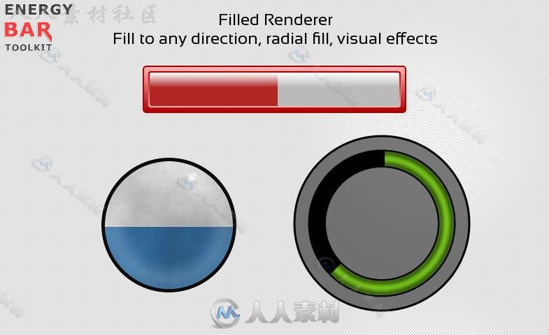 强大而简单的能量条工具包GUI脚本Unity素材资源