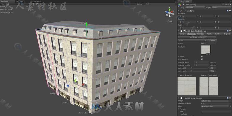 BuildR程序建筑生成器建模编辑器扩充Unity素材资源