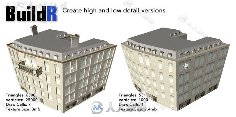 BuildR程序建筑生成器建模编辑器扩充Unity素材资源