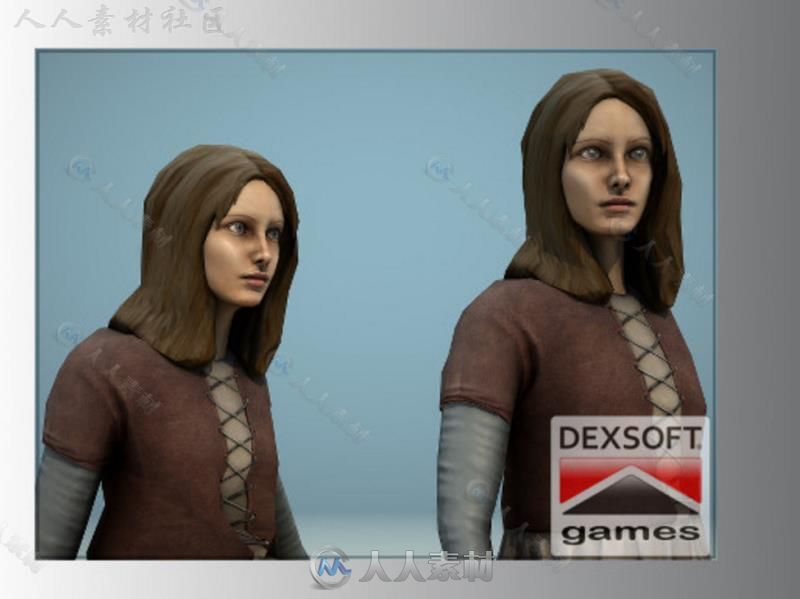 中世纪女孩幻想人形生物角色模型Unity3D素材资源