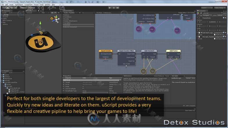 uScript功能齐全的视觉脚本编辑器扩充Unity素材资源