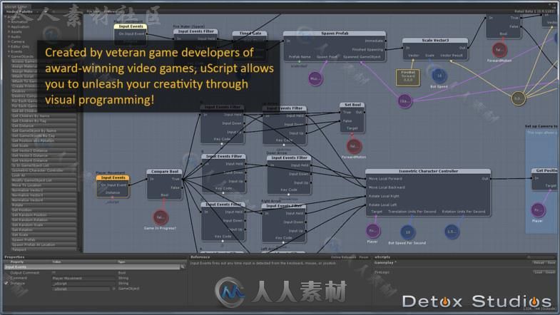 uScript功能齐全的视觉脚本编辑器扩充Unity素材资源