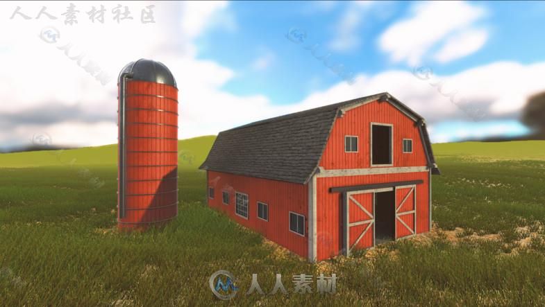 谷仓城市环境模型Unity3D素材资源