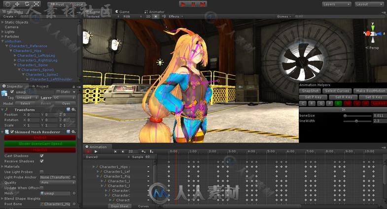 Skele字符动画工具建模编辑器扩充Unity素材资源