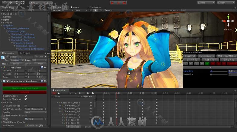 Skele字符动画工具建模编辑器扩充Unity素材资源