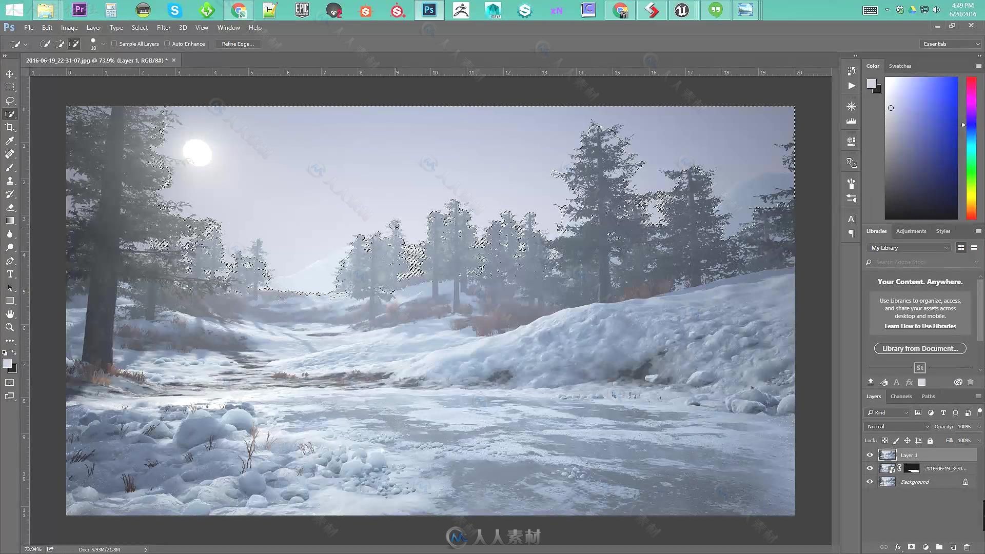 Substance与UE森林雪地景观实例制作视频教程 GUMROAD FOREST SNOW GROUND COMPLETE...