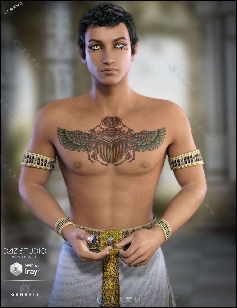 DAZ3D神色皮肤英俊男性3D模型合辑