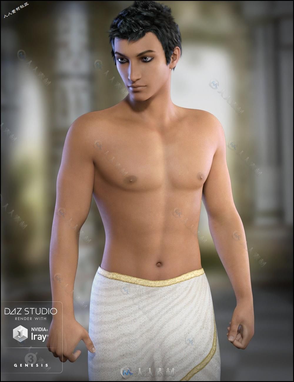 DAZ3D神色皮肤英俊男性3D模型合辑