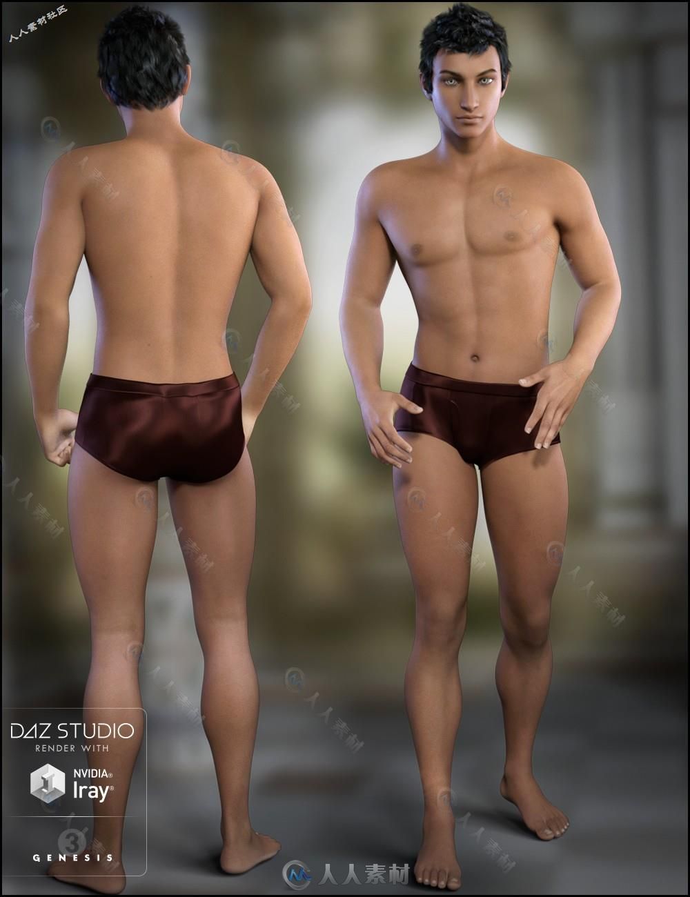 DAZ3D神色皮肤英俊男性3D模型合辑