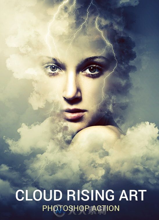 云中闪电特效PS动作18180124-cloud-rising-art-photoshop-action