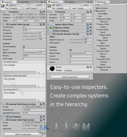 天体力学轨道工具包脚本Unity素材资源