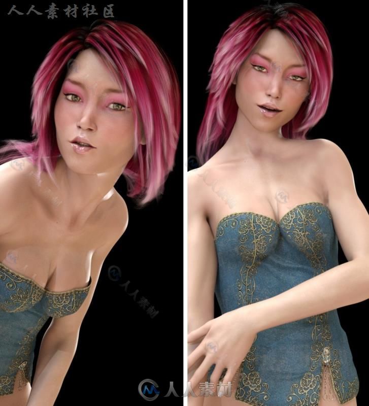 超丰富的性感女子表情3D模型合辑