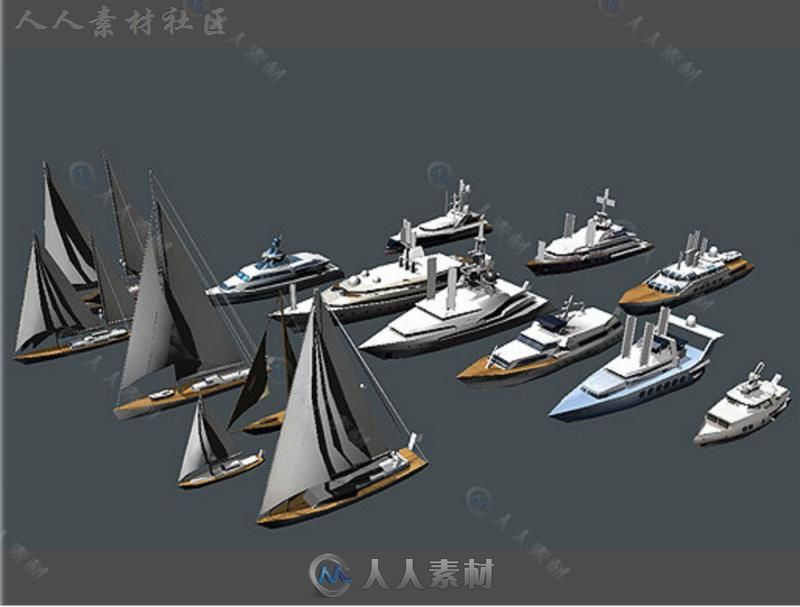 游艇帆船海上车辆模型Unity3D素材资源