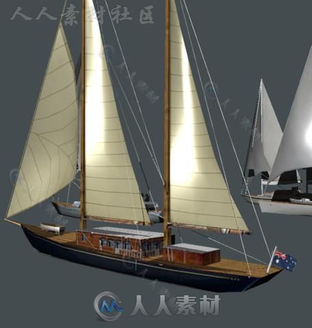 游艇帆船海上车辆模型Unity3D素材资源